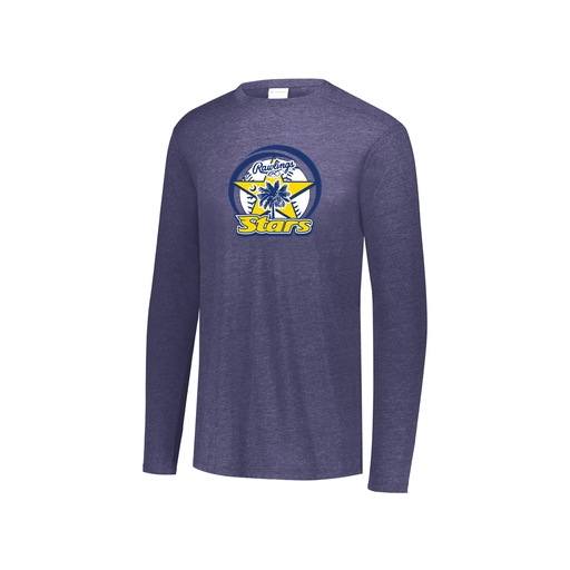 [FTLCUBNV-YS-LOGO1] Decker Youth Tri-Blend T-Shirt - Long Sleeve (Youth S, Navy, Logo 1)