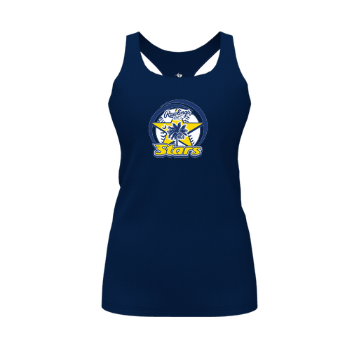 [CUS-DFW-RCBK-PER-NVY-FYS-LOGO1] Racerback Tank Top (Female Youth S, Navy, Logo 1)