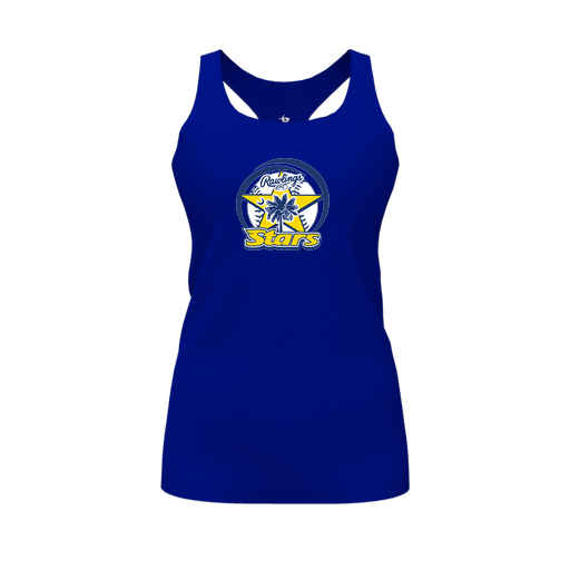 [CUS-DFW-RCBK-PER-RYL-FYS-LOGO1] Racerback Tank Top (Female Youth S, Royal, Logo 1)