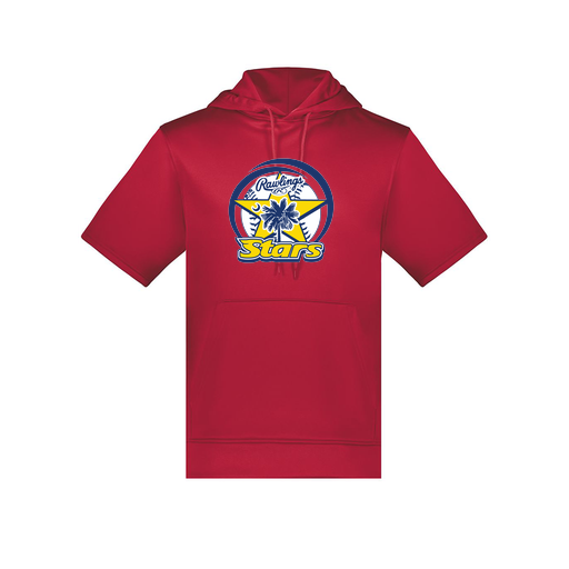 [6871.083.S-LOGO1] Men's Dri Fit Short Sleeve Hoodie (Adult S, Red, Logo 1)