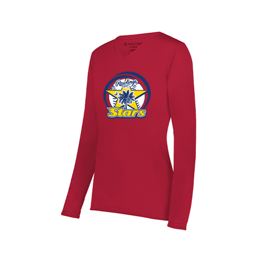[222824.083.S-LOGO1] Ladies LS Smooth Sport Shirt (Female Adult S, Red, Logo 1)